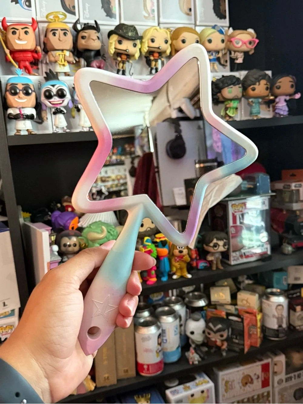 Jeffree Star Cosmetics Star-Shaped Hand Mirror in Pastel Pink, Purple & Blue